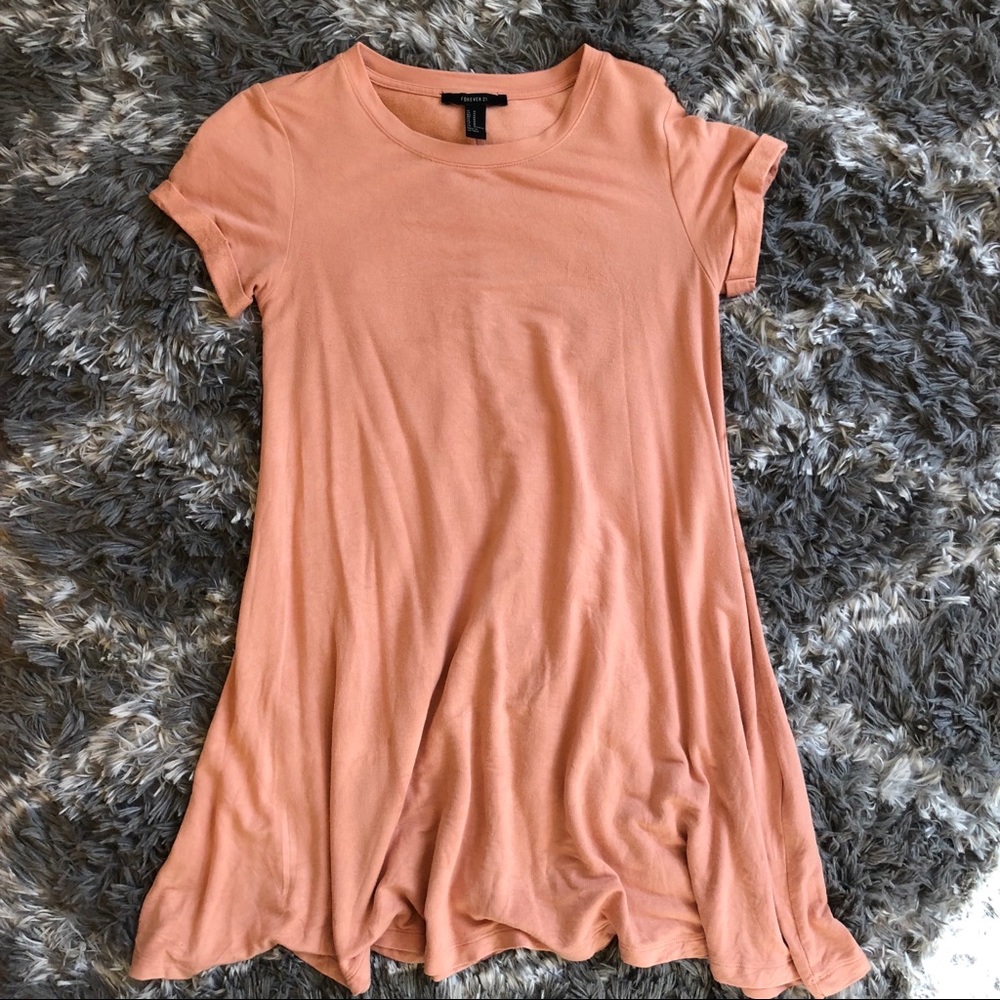 Coral Forever 21 T-shirt Dress
